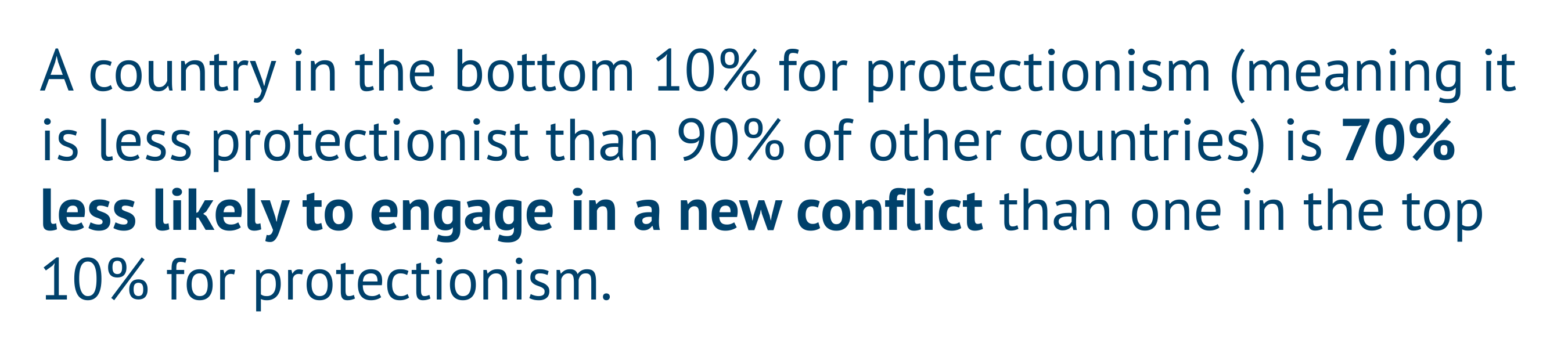 % reduction in conflict